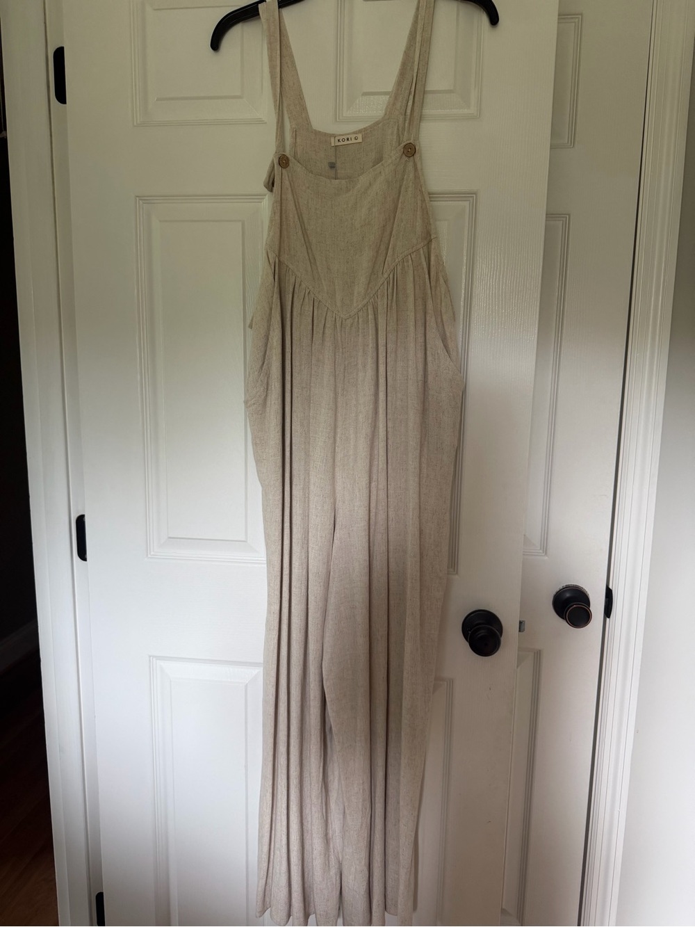 Kori Oatmeal Linen-Blend Jumpsuit
